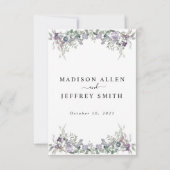Lavender Wildflower & Greenery Wedding RSVP Kaart (Achterkant)