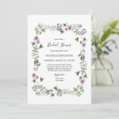 Lavender Wildflower Lijst Bridal Shower Invitation Kaart (Staand voorkant)