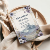 Lavender Wildflower Mountain Birthday Kaart