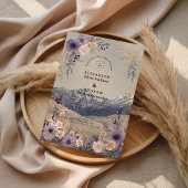 Lavender Wildflower Mountain Wedding Kaart