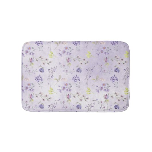 Lavender Wildflower Pattern Badmat (Voorkant)