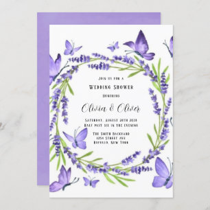 Lavender Wisteria en Butterflies Wedding Shower Kaart