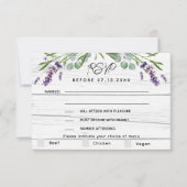 Lavender wood mariage menu QR code réponse RSVP (Devant)