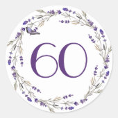 Lavender Wreath for 60th Jubileum Ronde Sticker (Voorkant)