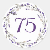 Lavender Wreath for 75th Jubileum Ronde Sticker (Voorkant)