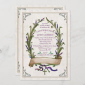 Lavender Wreath Invitation Kaart (Voorkant / Achterkant)