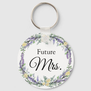 Lavender Yellow Rose en Eucalyptus Sleutelhanger