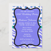 Lavender Zebra Leopard 60e anniversaire Invitation (Dos)