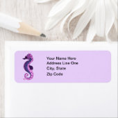 lavender Zen Tangle Seahorse Ocean Art Etiket (Insitu)