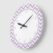 Lavender Zigzag Stripes Patroon Grote Klok (Hoek)
