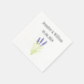 Lavenderbloemen waterverf kruiden paarse bruiloft servet (Hoek)