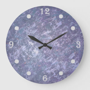 Lavenderdecor  Paarse Lila Ultraviolet Splatter Grote Klok