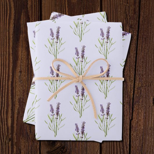  lavenderpatroon inpakpapier vel
