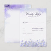 Lavenders Field Floral Purple Wedding RSVP (Devant / Derrière)