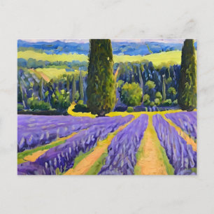 Lavendervelden paars briefkaart