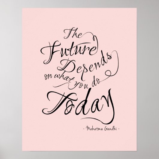 L'avenir - Calligraphie rose Affiche inspirante (Devant)
