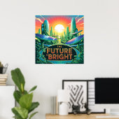 L'avenir est brillant - Poster Solarpunk (Bureau à domicile)