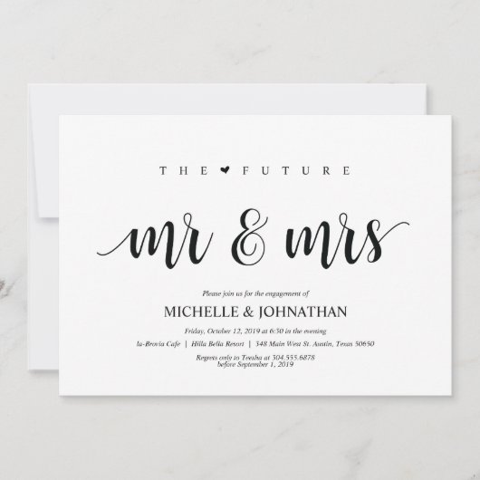 L'avenir M. et Mme, invitations du groupe de l'eng (Devant)