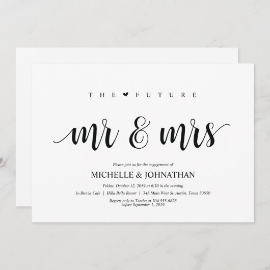 L'avenir M. et Mme, invitations du groupe de l'eng (Devant / Derrière)