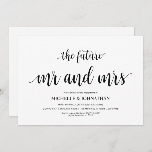 L'avenir M. et Mme, invitations du groupe de l'eng (Devant / Derrière)