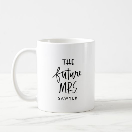 L'avenir Mme | Mug de café lettres à la main (Gauche)
