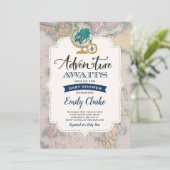 L'aventure attend la douche de carte d'invitation (Debout devant)