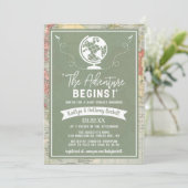 "L'aventure commence !" Baby shower Carte de voyag (Debout devant)