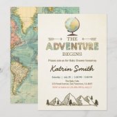 L'aventure commence Baby shower invitation Carte G (Devant / Derrière)