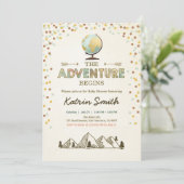 L'aventure commence Baby shower invitation Carte G (Debout devant)