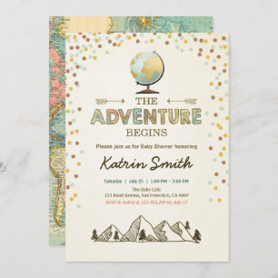 L'aventure commence Baby shower invitation Carte G