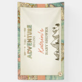 L'aventure commence bannière de fête Plan du monde (Vertical)