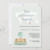 L'aventure commence Carte du monde Baby shower de  (Devant)