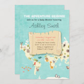 L'aventure commence douche invitation Voyage Les l (Devant / Derrière)