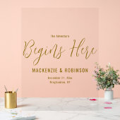 L'aventure commence ici Elégant Mariage Bienvenue