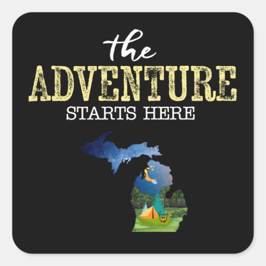 L'aventure commence ici Sticker Carré Michigan (Devant)