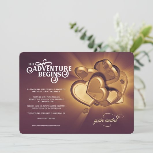 L'aventure commence Invitation de mariage (Version (Debout devant)