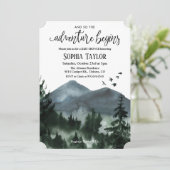L'aventure commence Invitation pour Baby Shower (Debout devant)