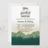 L'aventure commence Invitation pour Baby Shower (Devant)