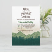 L'aventure commence Invitation pour Baby Shower (Debout devant)