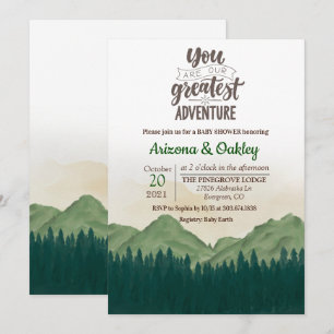 L'aventure commence Invitation pour Baby Shower