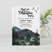 L'aventure commence Invitation pour Baby Shower (Debout devant)