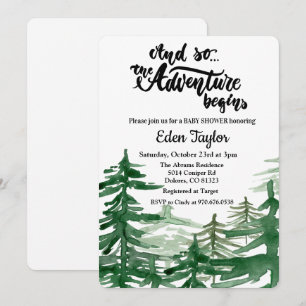 L'aventure commence Invitation pour Baby Shower