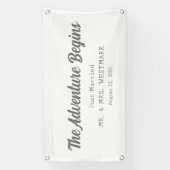 L'aventure commence juste marié bannière de voitur (Verticale)