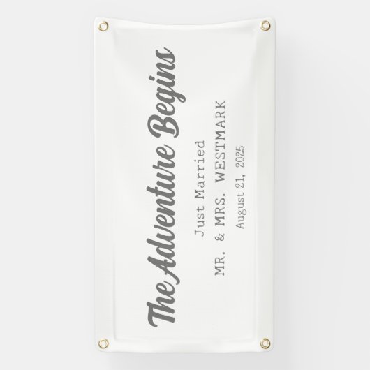 L'aventure commence juste marié bannière de voitur (Verticale)