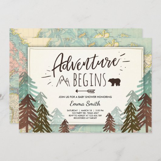 L'aventure commence la carte de voyage (Devant / Derrière)