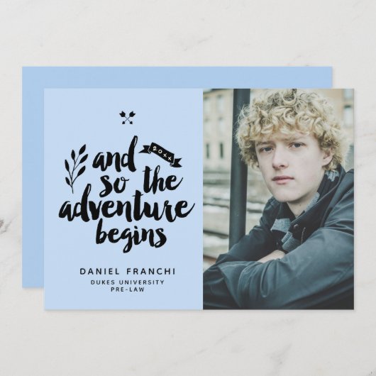 L'aventure commence la Faire-part de diplôme (Devant / Derrière)