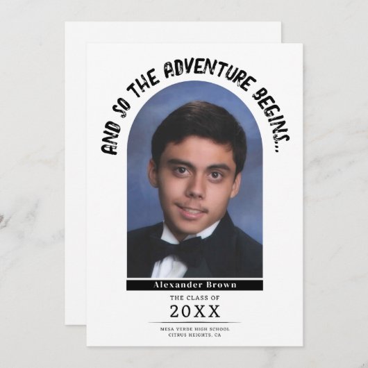 L'aventure commence la Faire-part de diplôme (Devant / Derrière)