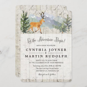 L'aventure commence la Faire-part de mariage rusti