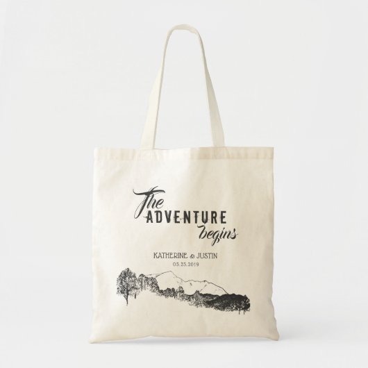 L'aventure commence ⎥ mariage Favor Sac fourre-tou (Devant)