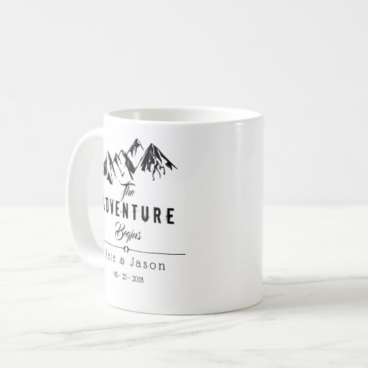 L'aventure commence | Mug Mariage rustique (Devant gauche)